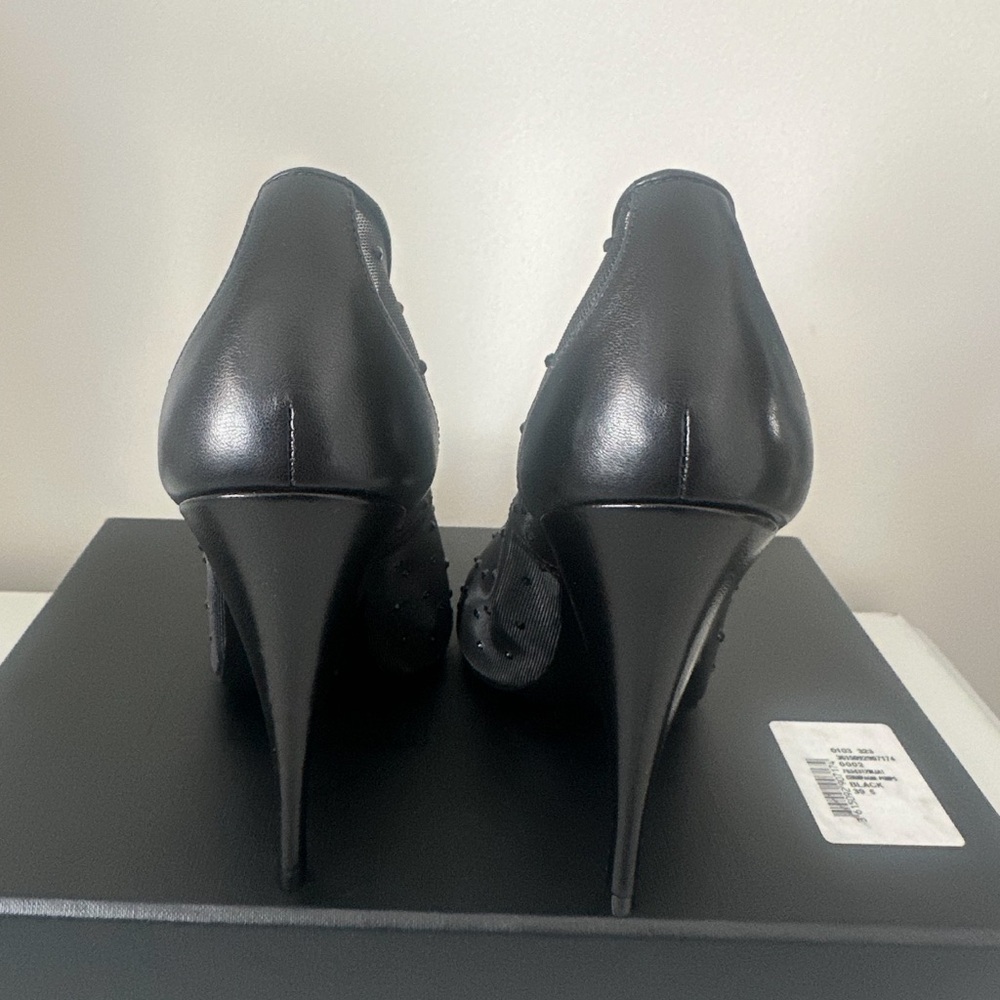 SAINT LAURENT Black anja pumps in rhinestone mesh 39.5 - Picture 5 of 7